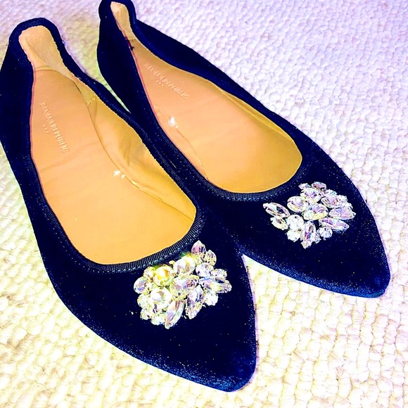 Banana Republic bejeweled navy suede flats - Picture 2 of 4